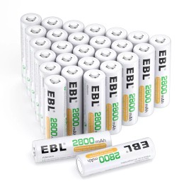 EBL 28x Rechargeable AA Batteries 2800mAh Ni-MH Precharged Double A Battery