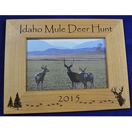 Mule Deer Hunt Picture Frame ~ Hunting Gift ~ Gift For Hunter ~ Hunting Picture Frame ~ Mule Deer Hunter Gift ~ First Hunt Gift ~ Customize Your Engraving ~ Hunting Decor ~ Picture Frames