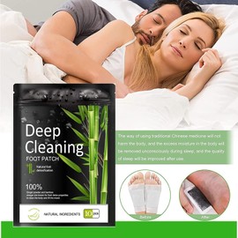 Parche de pie 10PCS Almohadillas para Pies, Parche de Limpieza Profunda para Pies, Almohadillas Naturales de Vinagre de Bambú y Jengibre para el Cuidado de los Pies, Hojas Adhesivas para Aliviar el Estrés, Mejorar el Sueño, la Relajación y el Alivio del 