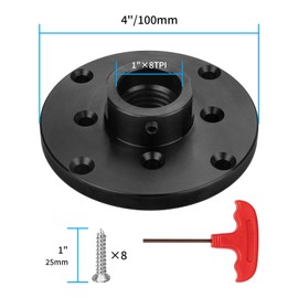 DEEFIINE 4'' Steel Wood Lathe Faceplate Chucks,Faceplate for Wood Lathe,Lathe Face Plate Fit for 1'' x 8TPI Spindle without Screwchuck