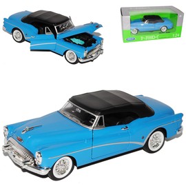 Welly Bui-ck Skylark Convertible Blue Closed Soft Top 1st Generation 1953-1954 1/24 Model Car