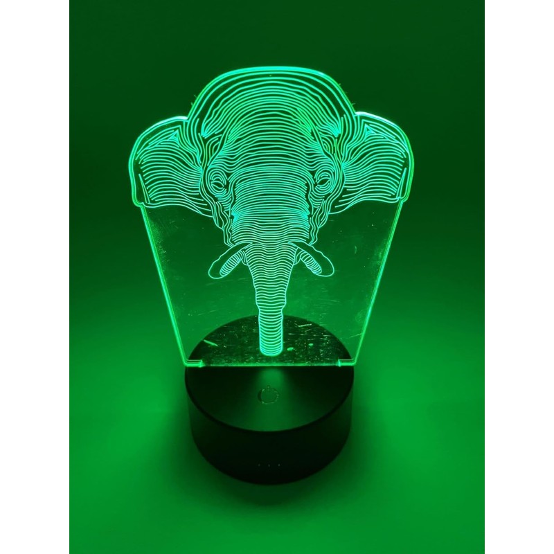 POGSTER 3D Elephant Lamp – 7-Color Changing LED Night Light