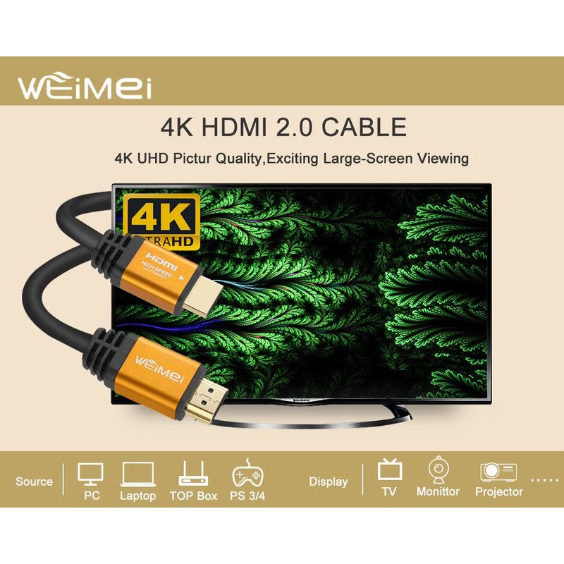 WEIMEI 100 Feet 4K HDMI Cable 2.0 HDMI Cord 100ft