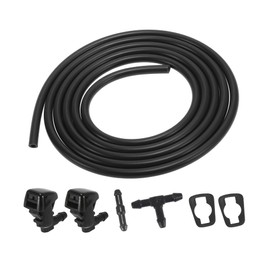 A ABSOPRO Windshield Washer Nozzles Kit 55157319AA with 2.2 Meters Hose with 2pcs Connectors for Jeep Liberty 2008-2012 Black