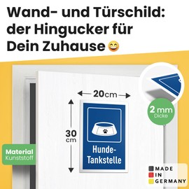 DankeDir! Dog Petrol Station - 30 x 20 cm Plastic Sign - Funny Decorative Dog Drinking Bowl Feeding Bowl - Pet Accessories - Gift for Dog Owners