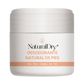 NaturalDry Desodorante para PIES - Crema 100 Natural - Cera con aceite esencial de Tea Trea (1 unidad)                                                