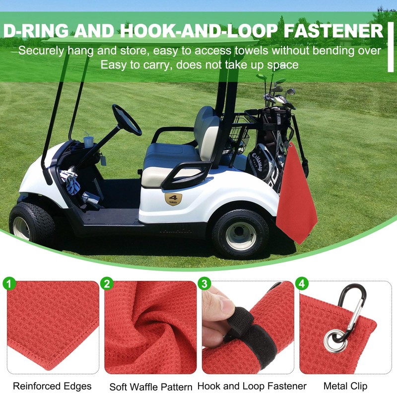 PATIKIL 16"x16" Microfiber Golf Towel, 3 Pack Tri-Fold Golf Towels