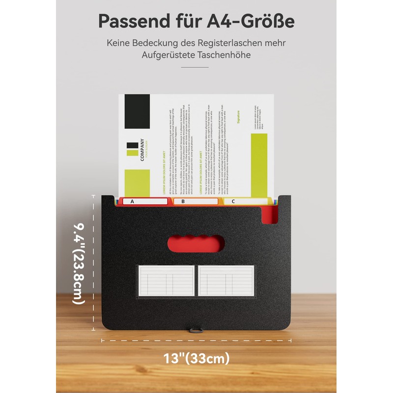 ABC life Document Folder A4 26 Compartments Accordion Sorting Folder
