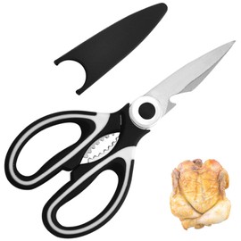 Kitchen Scissors, Scissors for Kitchen Use, Heavy Duty Kitchen Scissors，Meat Scissors, Stainless Steel Scissors with Lid, Kitchen Shears for Chicken Meat Fish Fruit Pizza, Cooking Accessories