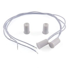 E-outstanding 2 Pcs Recessed Door Window Magnetic Switch Wired Home Security Alarm Contact Sensor, White