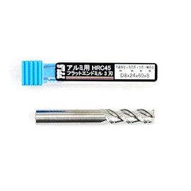 2218 PPLS Flat End Mill, For Aluminum, Carbide Blade, HRC45 Degree, 3 Blades, 0.3 inch (8 mm) Tip, 1 Piece