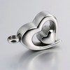 Beydodo Ash Heart Pendant Chain Stainless Steel Urn Necklace Silver