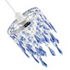 Modern Waterfall Design Easy Fit Pendant Shade with Clear/Midnight Blue