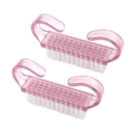 LICQIC Nail Brush, Nail Brush Cleaning Brush, Nail Brush with Handle is suitable for removing dirt from fingernails and toenails (2 Pcs Pink)