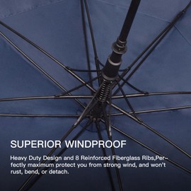 Trenovo Automatic Open Golf Umbrella, 47/54/62/68/72 Inch Extra Large Umbrella Oversize Double Vented Canopy, UV Protection Waterproof Windproof Stick Umbrellas for Rain Men and Women