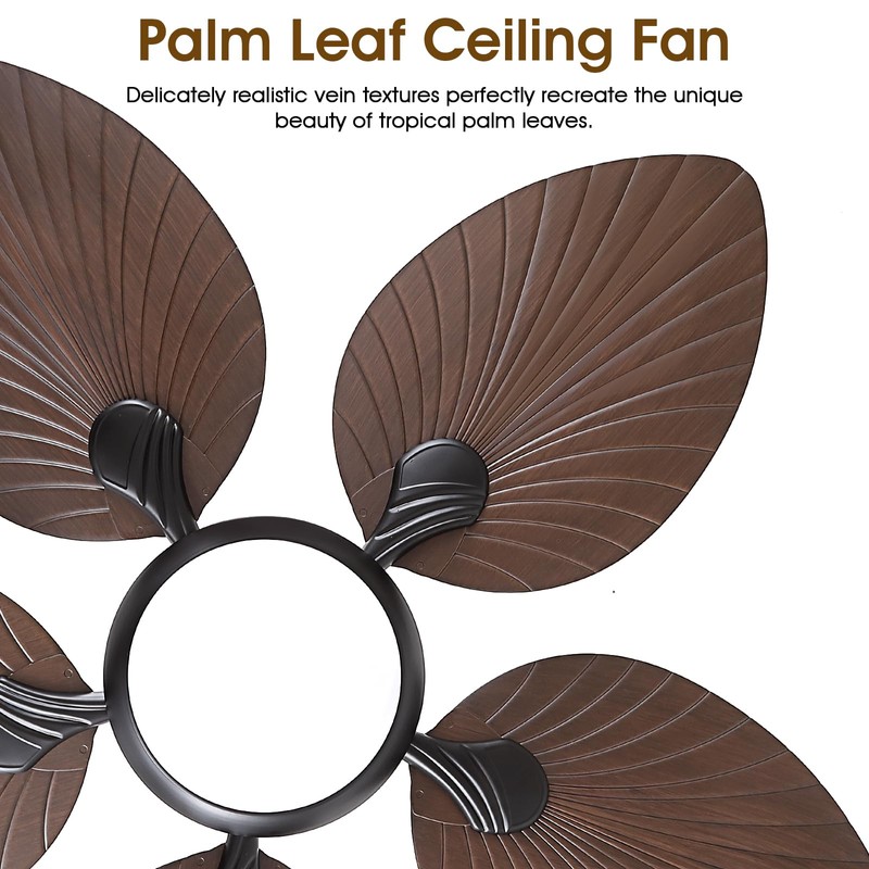 Wiviniya Tropical Ceiling Fans with Lights and Remote/APP Control, 44