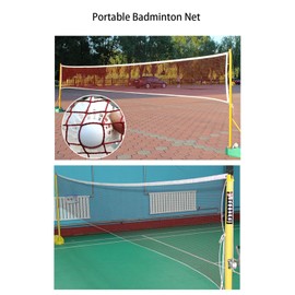 Portable Badminton Net Replacement Professional Badminton Net Indoor Outdoor Sports Durable Volleyball Training Tennis Badminton Square Net For Garden Beach Backyard Schoolyard Pool Driveway