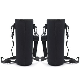 Kvvdi 2 Pack 32 oz Neoprene Glass Water Bottle Cooler Sleeve Insulator 32oz Bottle Cover Holder Carrier with Shoulder Strap