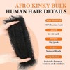 Afro Kinkys Bulk Human Hair 50g/Pack Braiding Hair for Dreadlocks