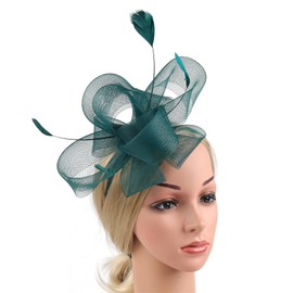 Fascinators for Women Flapper Headband for Women 20s Head Piece Roaring Hair Clip Great Gatsby Headpiece C06-Green