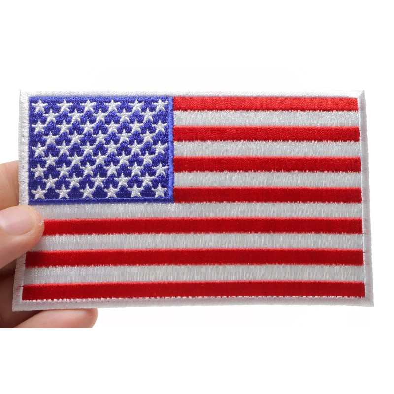 Ivamis American Flag Patch with White Borders- 5x3 inch -
