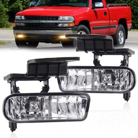 RAPOOSANS Luces antiniebla de conducción para Chevy Silverado 1500 2500 2002, Chevy Silverado 3500, 2000-2001, Chevy Silverado 3500, 2000-2006 Chevy Suburban/Tahoe de repuesto con bombillas 880 de 12 V 27 W, lente transparente