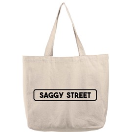 Natural Canvas Tote Bag Saggy street funny street sign old aging elderly droopy funny gift