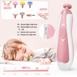 JIFTOK Baby Healthcare and Grooming Kit, 30 in 1 Baby Electric Nail Trimmer Set, Newborn Nursery Care Kit, Baby Essentials Set with Hair Brush Comb, Nail Clippers for Infant Toddlers Boys Girls (Pink)