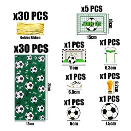 30 Football Candy Bags, 5 Football Invitation Cards, 5 Football Inserts, Football Themed Bags, Birthday Candy Bags, Birthday Gift Bags