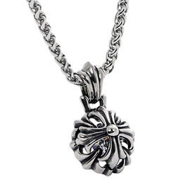 ZIYMU Zm-p-041 Necklace, Cross Crucifix Pendant, Zirconia, Stainless Steel, Women's, Silver, 2 Colors, 2 Sizes, Stainless Steel, Cubic Zirconia