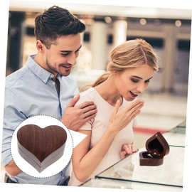 STOBAZA Retro Wooden Heart Ring Box Engagement Ring Storage Box Wedding Jewelry Organizer Ideal Present for Her Compact Stylish