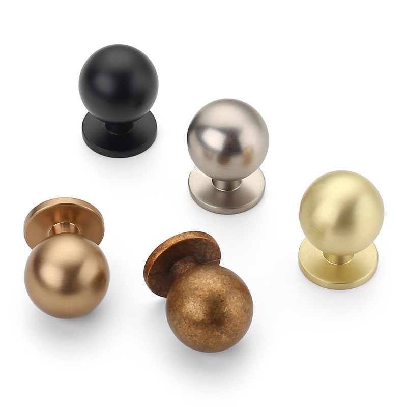 9BUILD 10 Pack Champagne Bronze Cabinet Knobs Single Hole Zinc