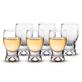 M&N HOME 6 Pack Shot Glass Set, Glass , Cute Shot Glasses, 2 Oz Clear for Wedding , Mini Brandy Sniffers, Liquor Glasses
