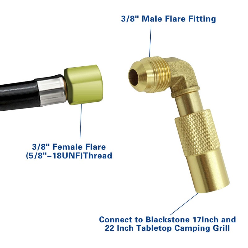 MCAMPAS Propane Elbow Adapter，3/8" Male Flare Elbow Conversion Fitting for