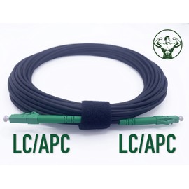 Elfcam® - Gepanzerte Glasfaserkabel LC/APC auf LC/APC Stecker, Simple Singlemode 9/125μm OS2 Patchkabel, Schwarz (35M)
