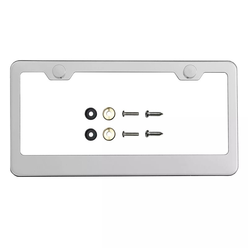 KA License Plate Frame Polish Mirror Chrome T304 Stainless Steel