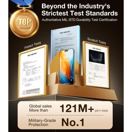 UltraGlass Unbreak Top 9H+ Glass for iPhone 16 Screen Protector [12FT Military Grade Shatterproof] Screen Protector 16 Tempered Glass [Longest Durable] Full Coverage, One Step Install, 2 Pack