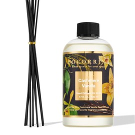 Cocorrína Reed Diffuser Refill Cashmere Vanilla 17oz (500ml) with 8 Rattan Sticks - Premium Long-Lasting Essential Oil, Home Fragrance for Bedroom, Bathroom Home Decor