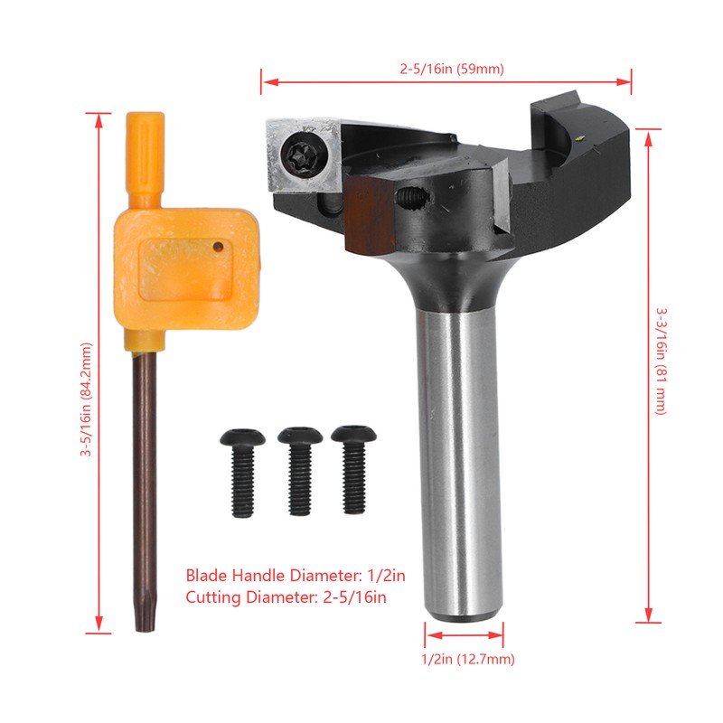 Spoilboard Surfacing Router Bit 3 Blade Wood Planer Bits Woodworking