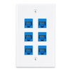 iwillink (1-Pack) 6-Port Ethernet Wall Plate, RJ45 Wall Plate with