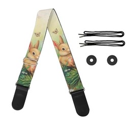 GLENLCWE Acoustic Guitar Strap for Ukulele Bass Butterfly Field Bunny Classical Electric Guitar Long Adjustable Guitar Shoulder Straps