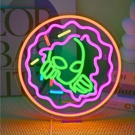 NXYX Tacos Alien Neon Sign for Man Room Decor Mexican Tacos Led Light Sign for Wall Decor Green Alien Neon Signs for Party Bar Club Restaurant Man Cave