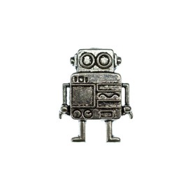 Miniblings Robot Brooch Pin Badge Button Science Ficiton Steampunk Silver XL