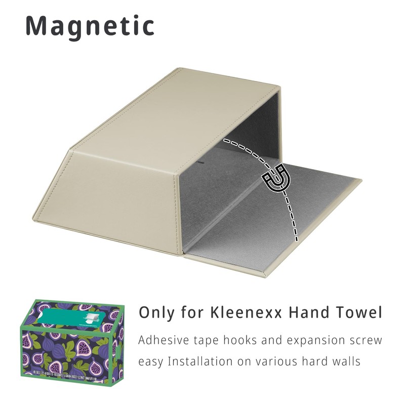 Hand Towels Box Cover,PU Leather Wall-Mounted Tissue Box Cover Holder