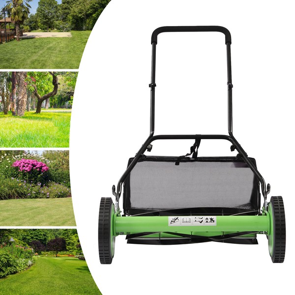 20" Lawn Mower Grass Cutter Machine, with Collection Box,Push Reel