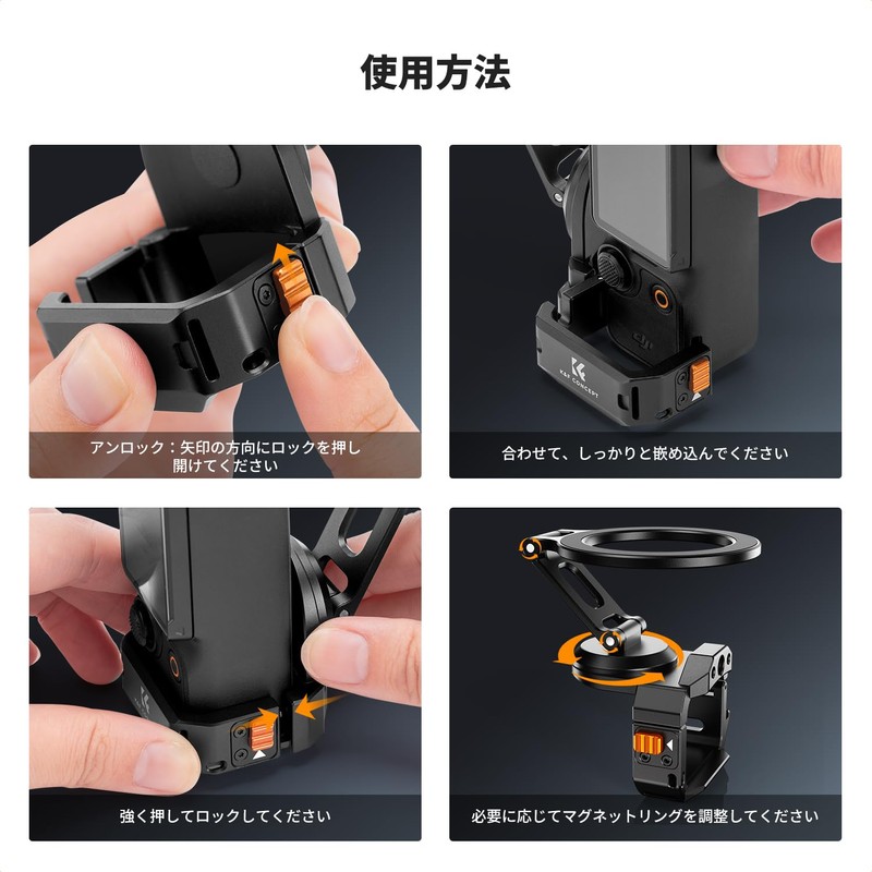 K&F Concept osmo Pocket3 Accessories, Multi-functional Magnetic Mount, Multi-Angle Adjustable,