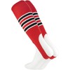 TCK Striped Baseball Stirrups Pattern D (Scarlet/White/Black, Large)