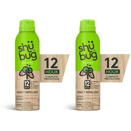 Shubug (2 Count) - Active Bug Spray, Deet Free Mosquito Repellent, Travel Size Picaridin Insect Repellent for Home, Indoor, and Outdoor Use - 6 oz, Unscented Bug Spray, Up to 12-Hour Protection