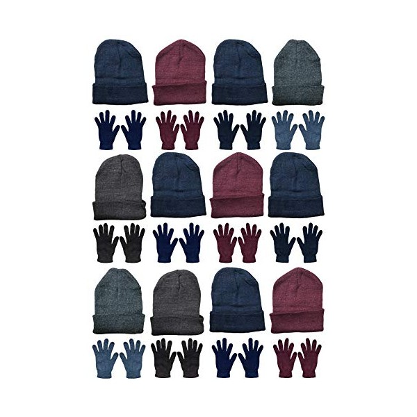 Yacht & Smith Mens Womens Hats and Gloves Set, Winter Bulk Wholesale Sets