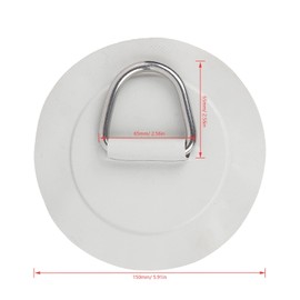 6in D Ring Pad Patch, PVC Stainless Steel Heavy Duty D-ring Patch for Inflatable Boat Raft Kayak Canoe Surfboard